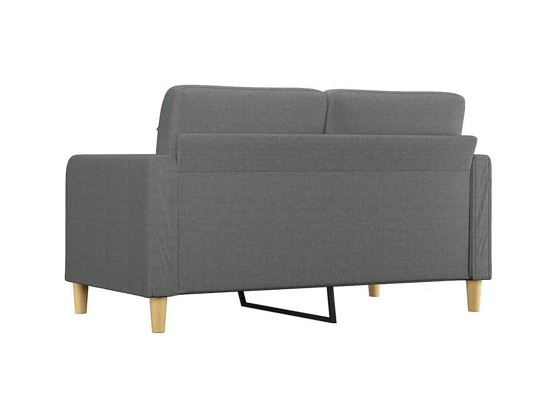 Canapé à 2 places Gris foncé 140 cm Tissu