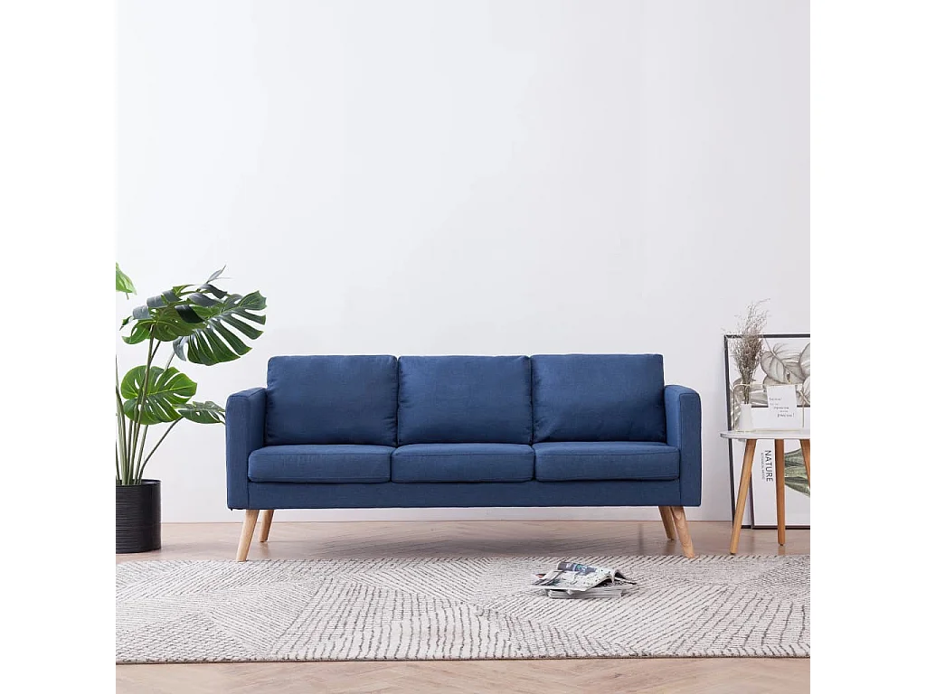 Driezitsbank stof blauw