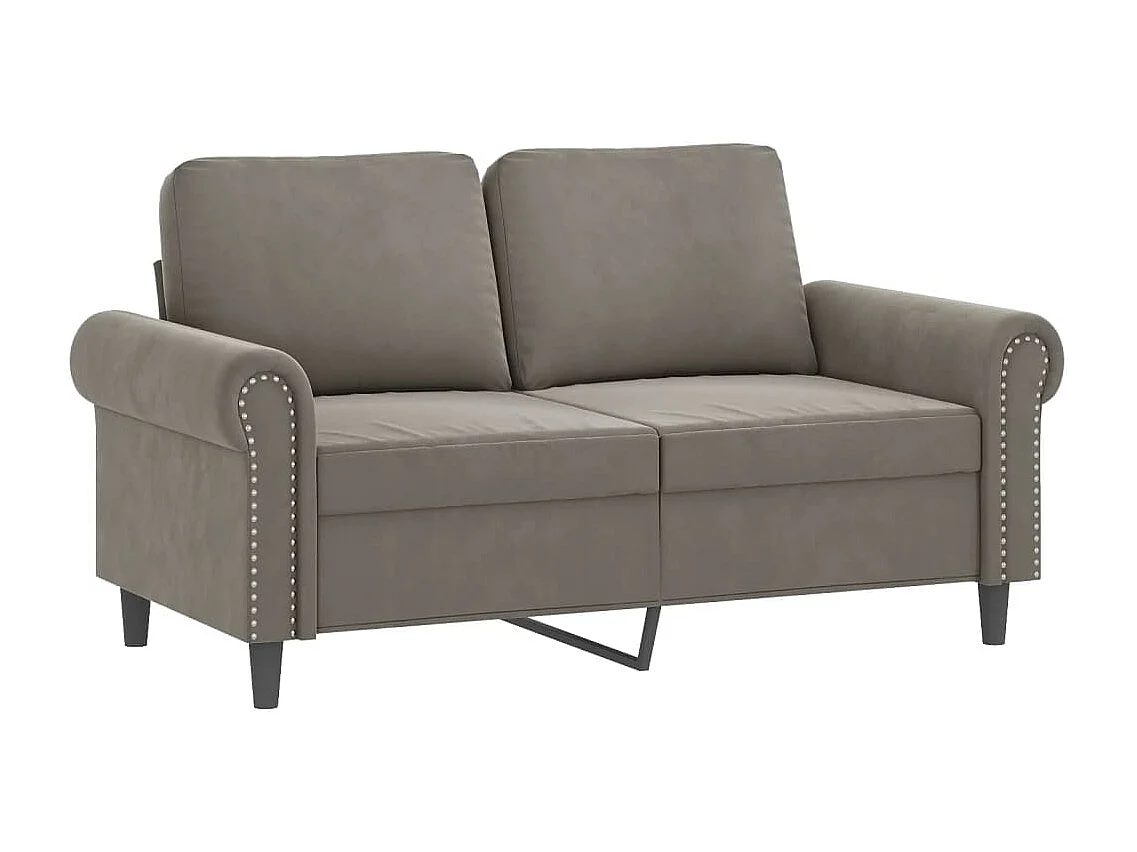 Canapé à 2 places Gris clair 120 cm Velours