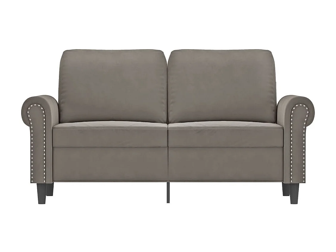 Canapé à 2 places Gris clair 120 cm Velours
