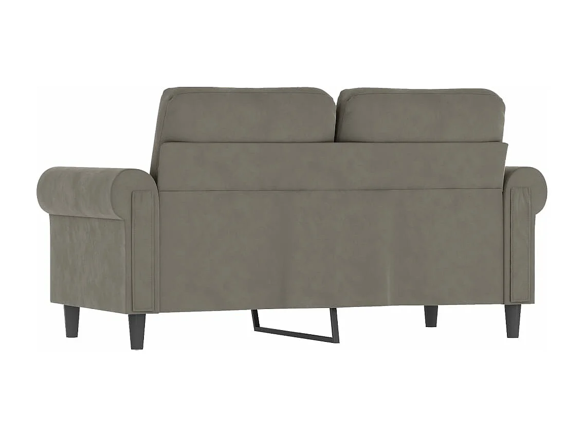 Canapé à 2 places Gris clair 120 cm Velours