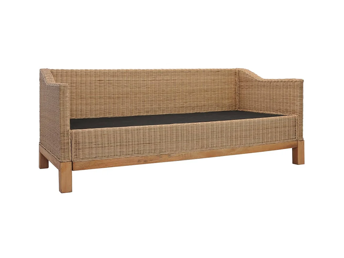 Canapé à 3 places avec coussins Rotin naturel