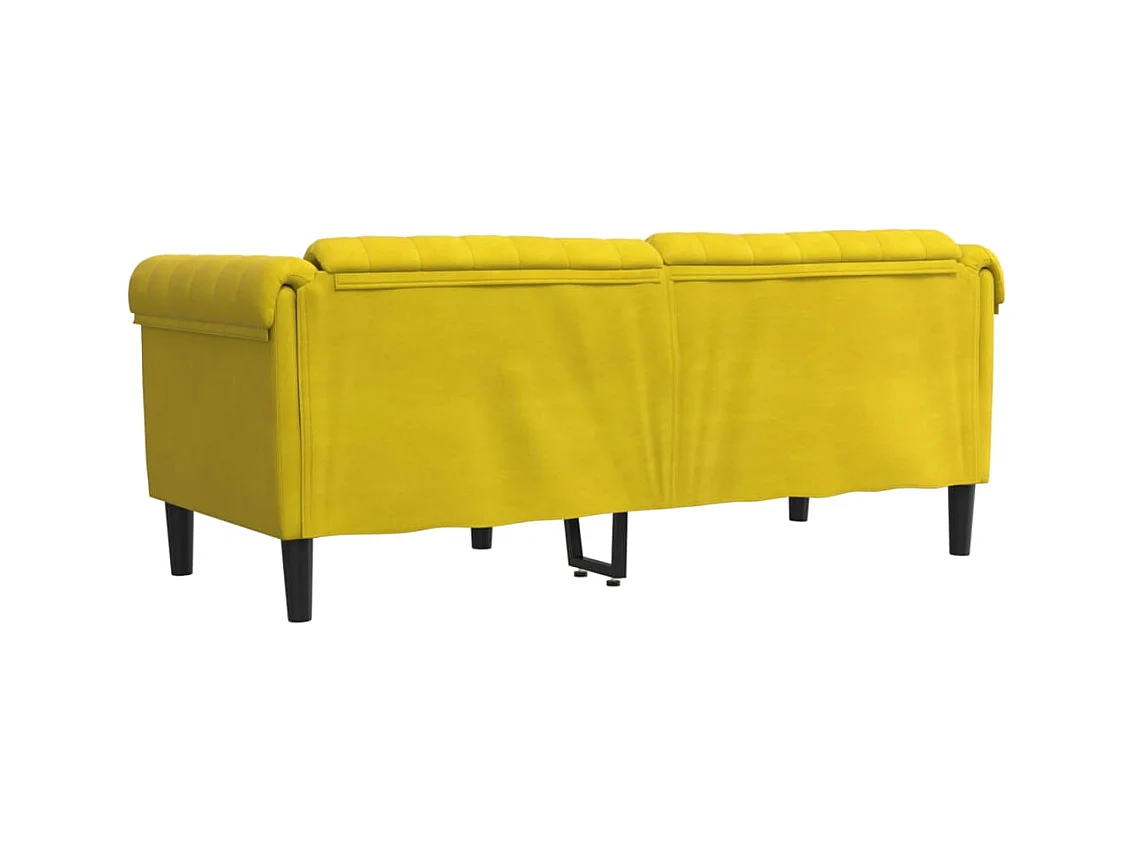 Canapé à 2 places jaune velours