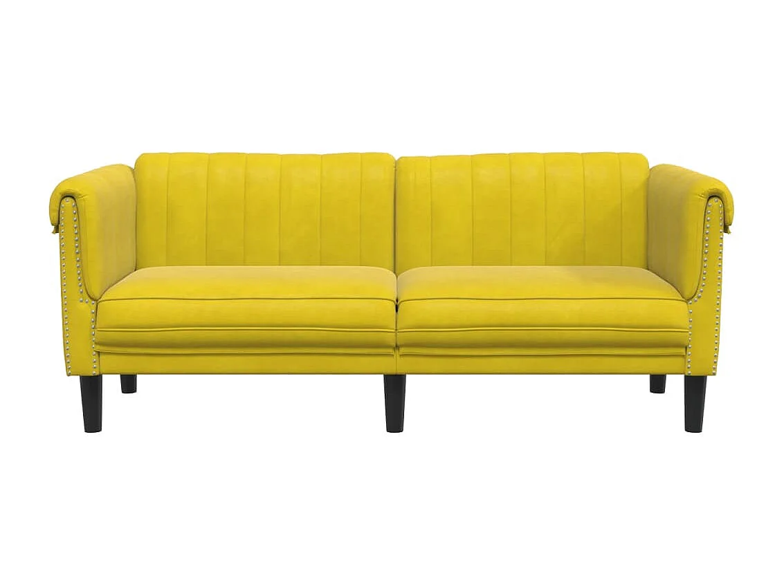 Sofá de 2 lugares veludo amarelo