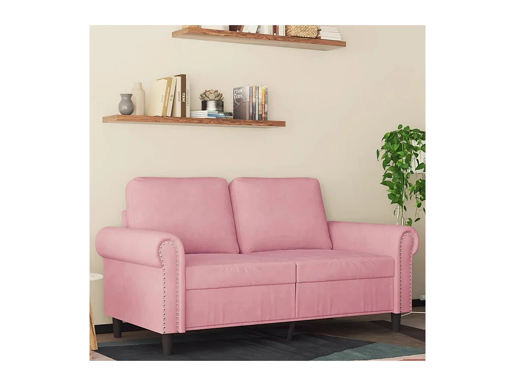 Canapé à 2 places Rose 120 cm Velours
