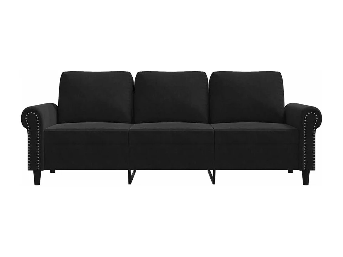 Canapé à 3 places Noir 180 cm Velours