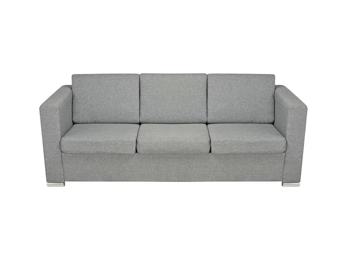 Canapé à 3 places Tissu Gris clair