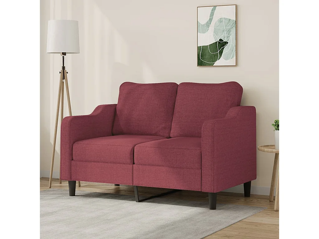 Tweezitsbank 120 cm stof wijnrood