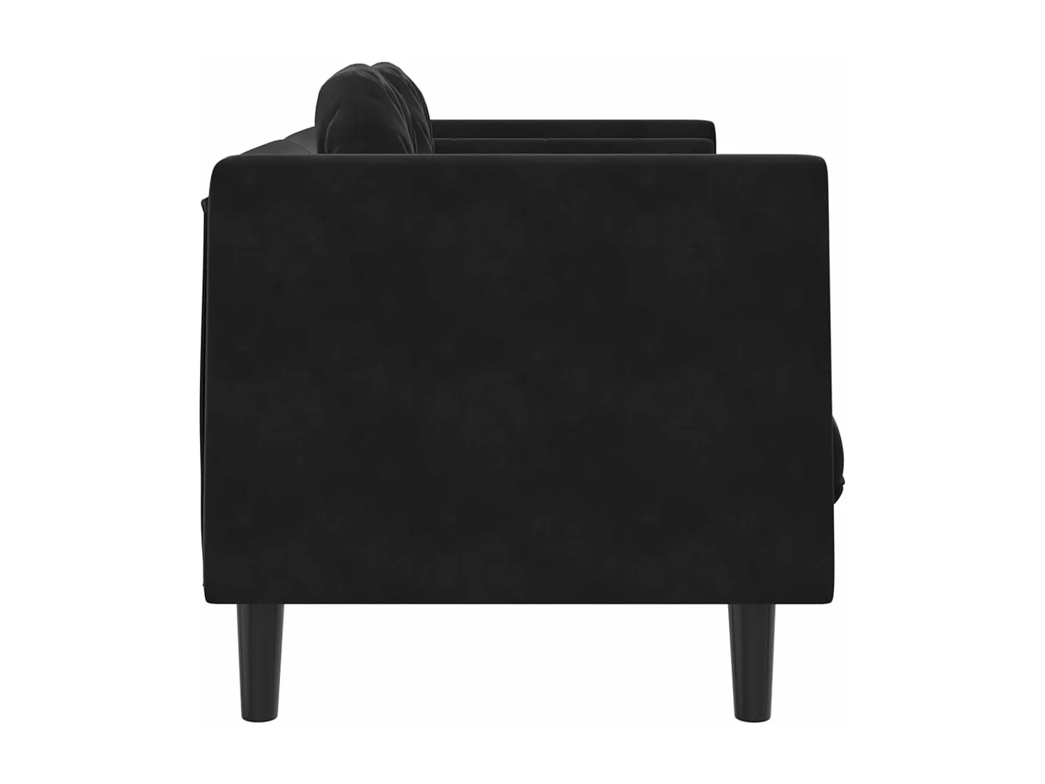 Canapé avec coussins 2 places noir velours