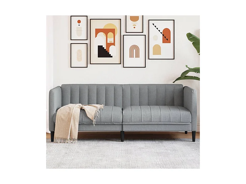 Canapé à 2 places gris clair tissu