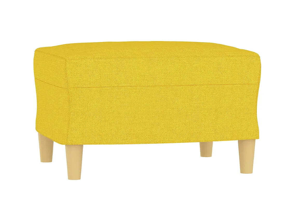 Canapé à 3 places avec repose-pieds Jaune clair 180 cm Tissu