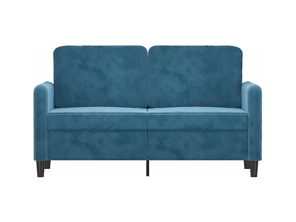 Sofá de 2 lugares veludo 120 cm azul