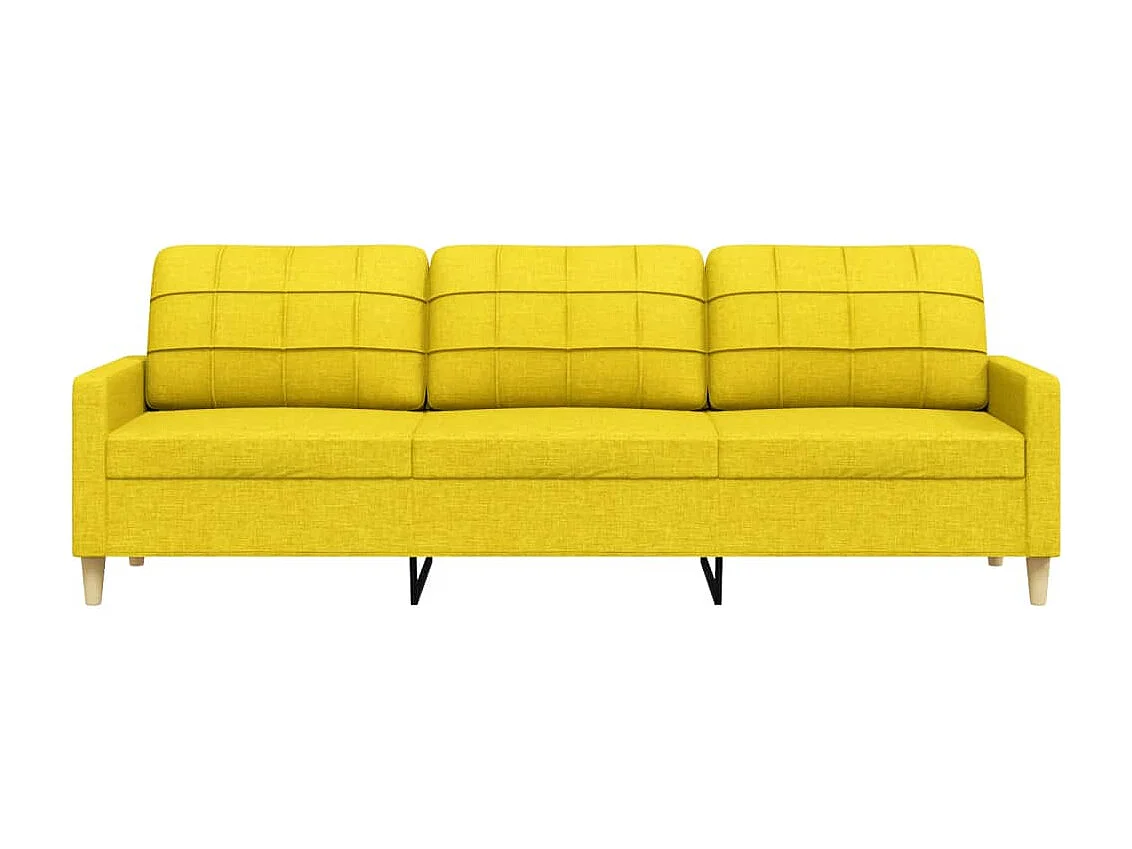 Canapé à 3 places Jaune clair 210 cm Tissu