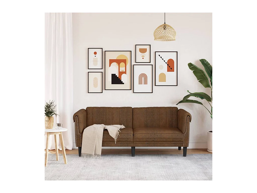 Sofá de 2 lugares veludo castanho