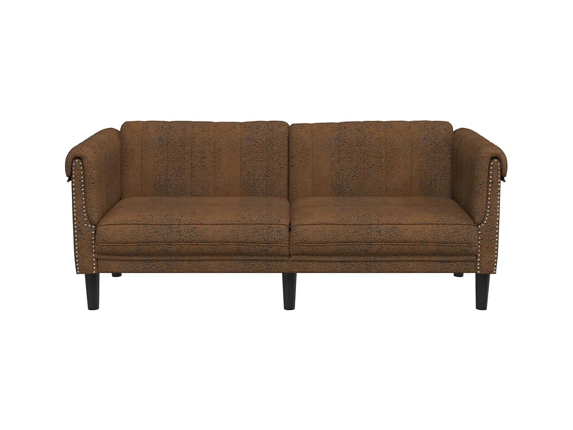 Sofá de 2 lugares veludo castanho