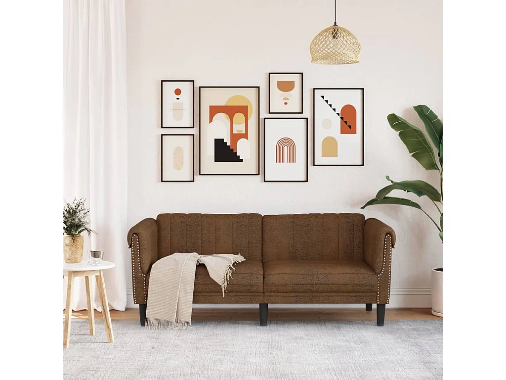 Canapé 2 places marron velours