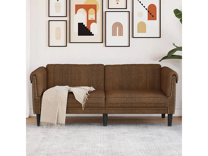 Canapé 2 places marron velours