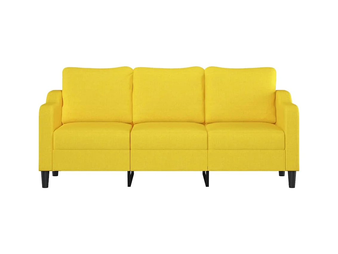 Canapé à 3 places Jaune clair 180 cm Tissu