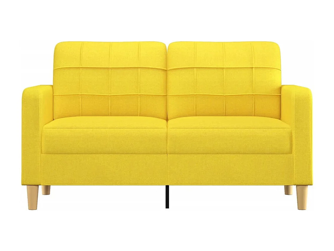 Canapé à 2 places Jaune clair 140 cm Tissu