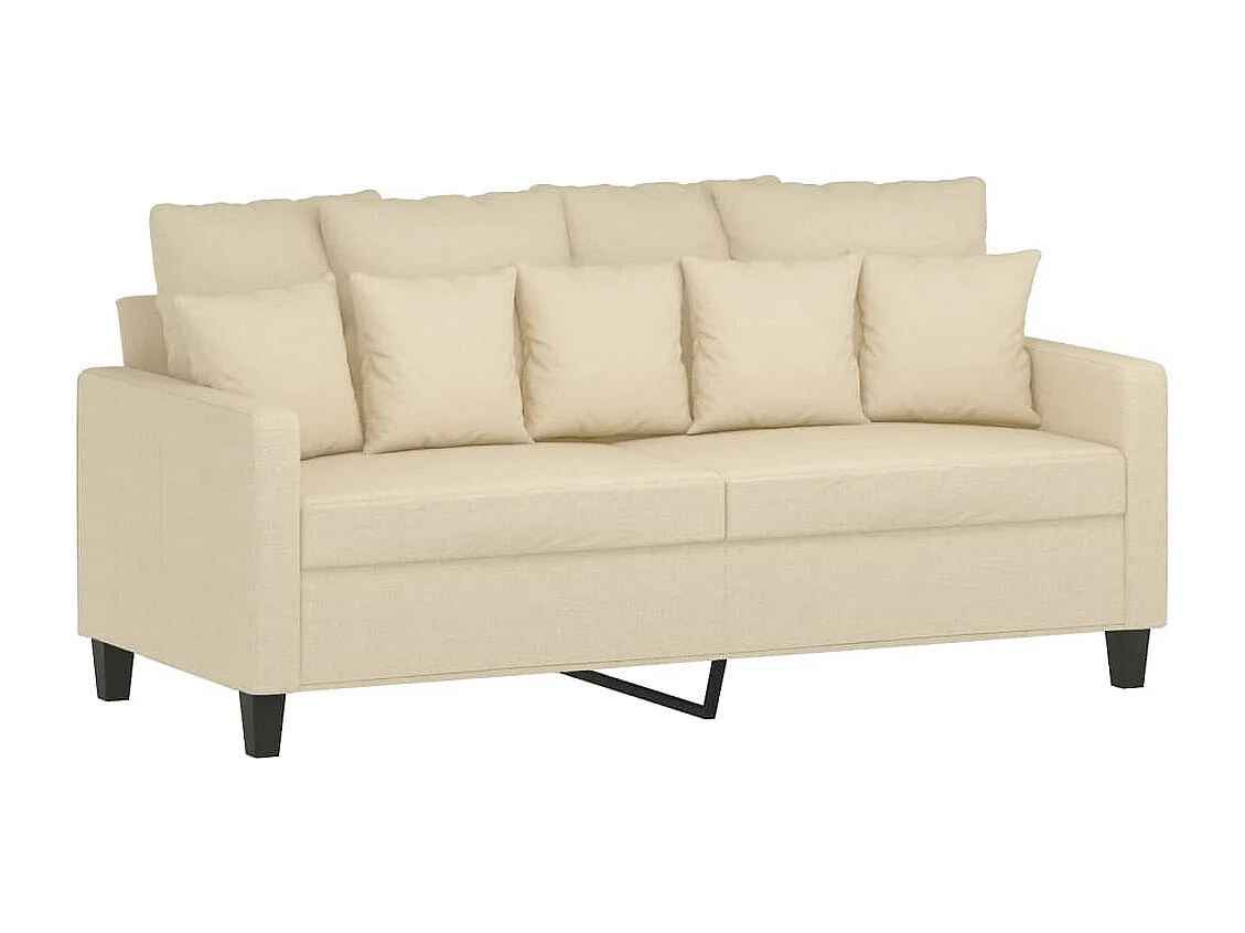 Canapé à 2 places Crème 140 cm Tissu