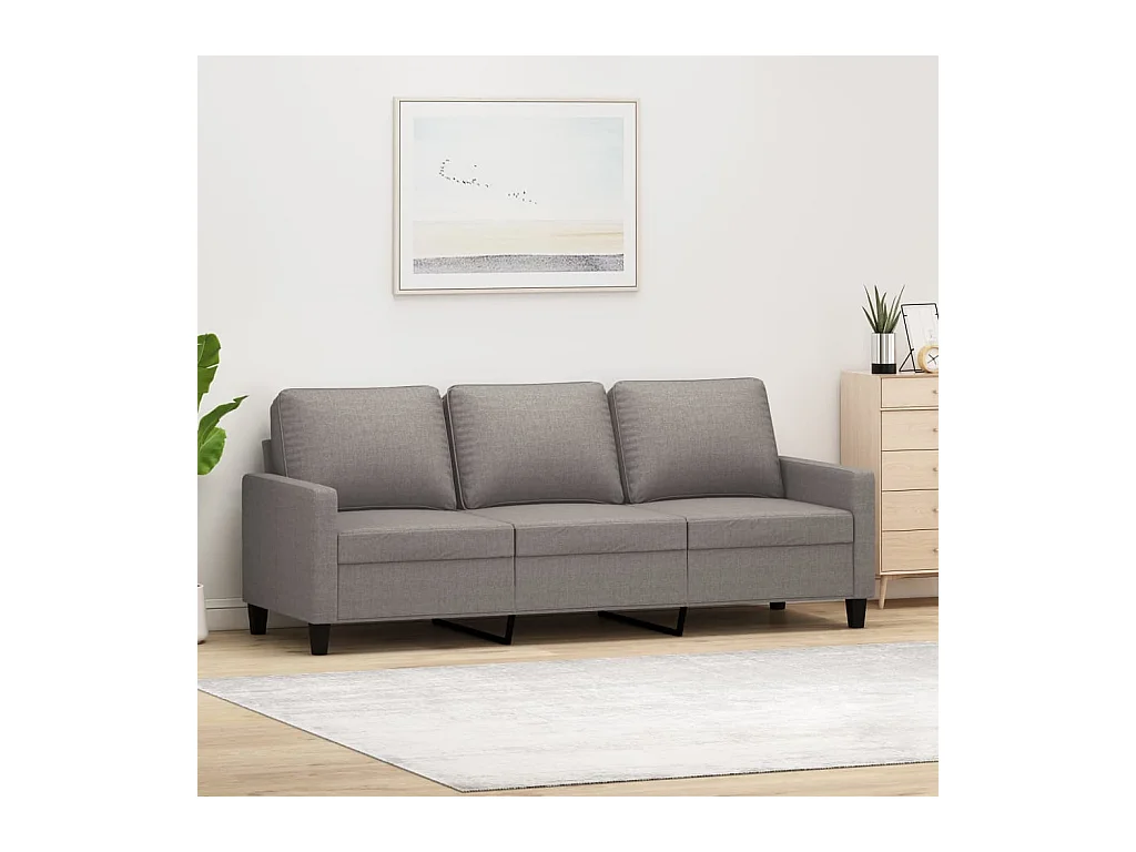 Driezitsbank 180 cm stof taupe