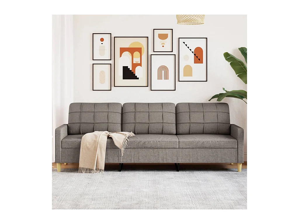 Canapé à 3 places Taupe 210 cm Tissu