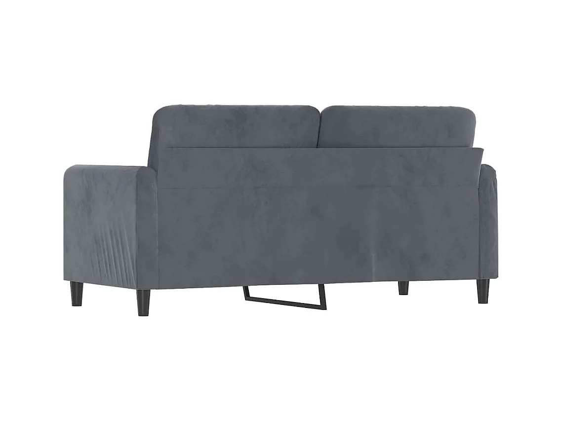 Canapé à 2 places Gris foncé 140 cm Velours