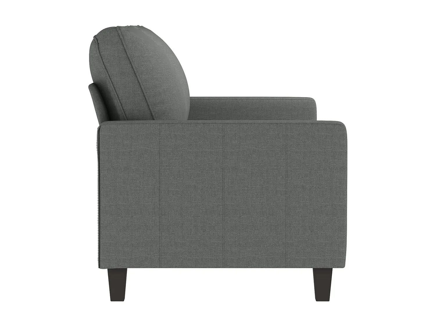 Canapé à 2 places Gris foncé 140 cm Tissu