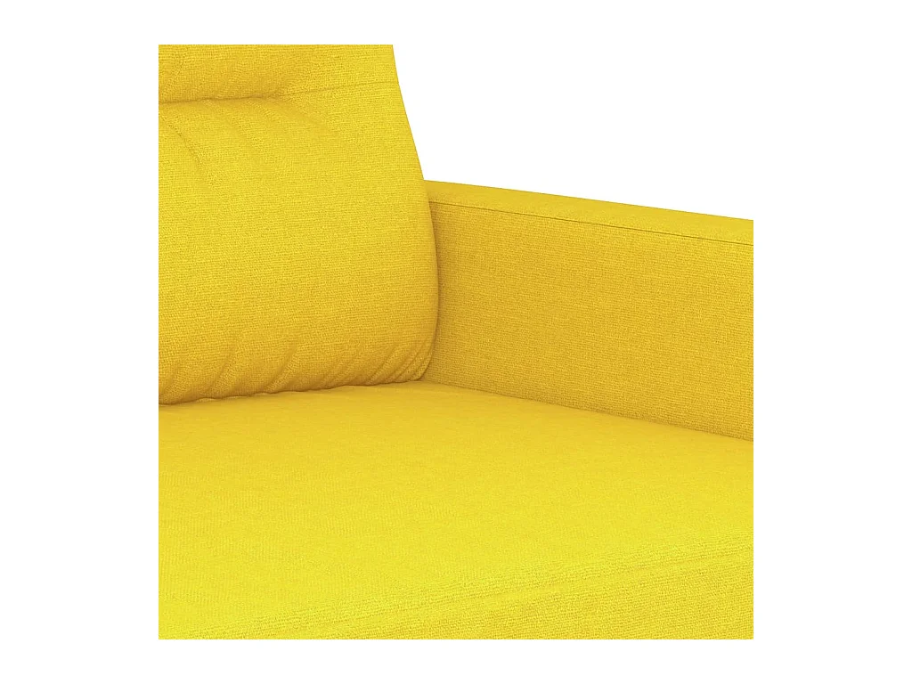 Canapé à 2 places Jaune clair 120 cm Tissu