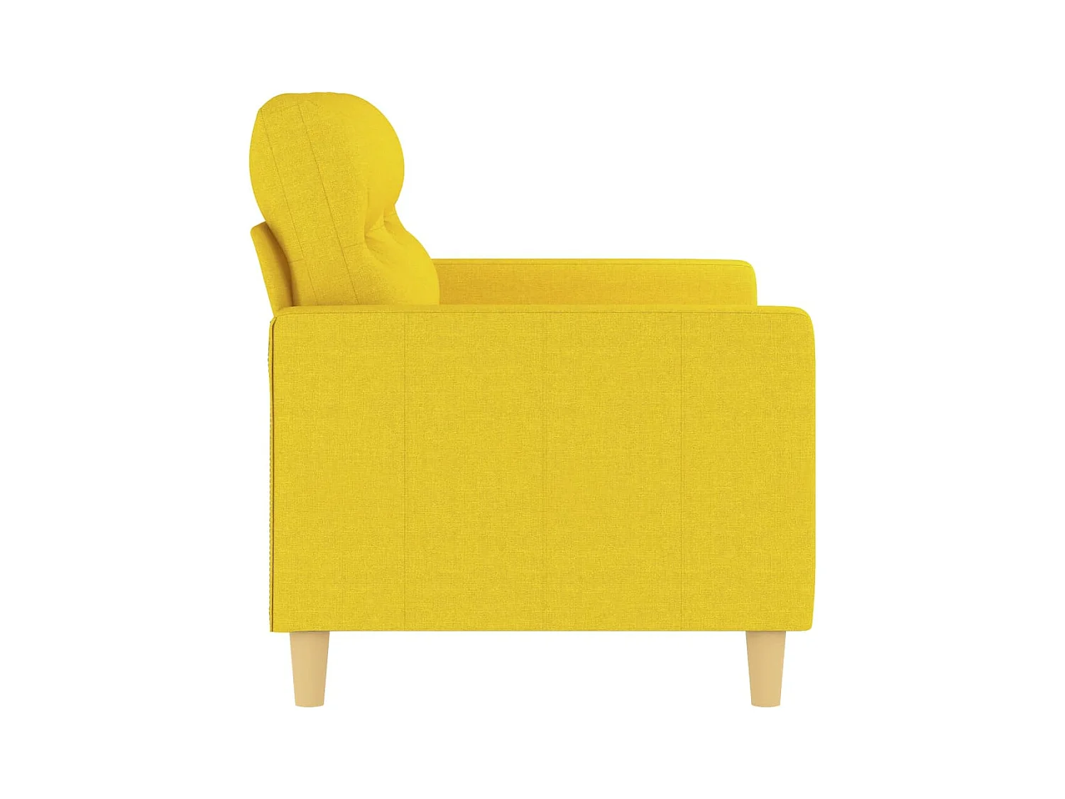 Canapé à 2 places Jaune clair 120 cm Tissu