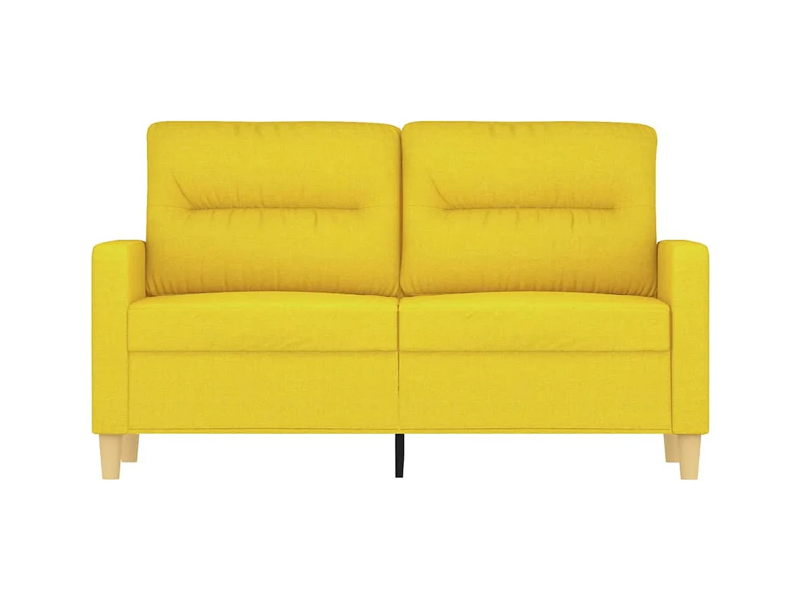 Canapé à 2 places Jaune clair 120 cm Tissu
