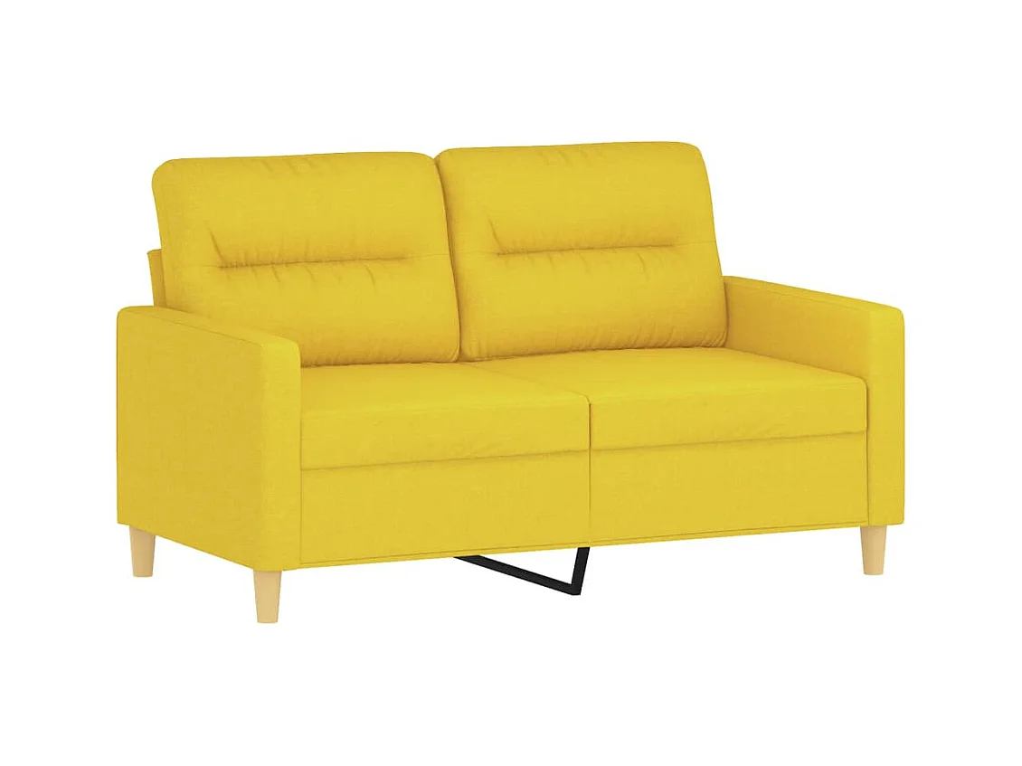 Canapé à 2 places Jaune clair 120 cm Tissu