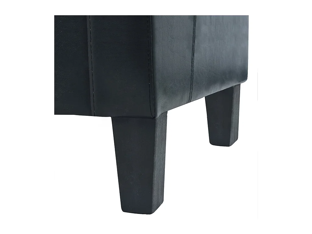 Canapé à 3 places cuir synthétique noir