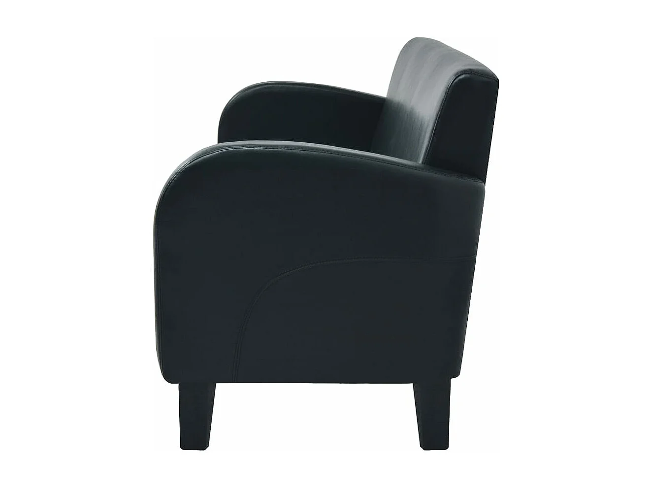 Driezitsbank kunstleer zwart