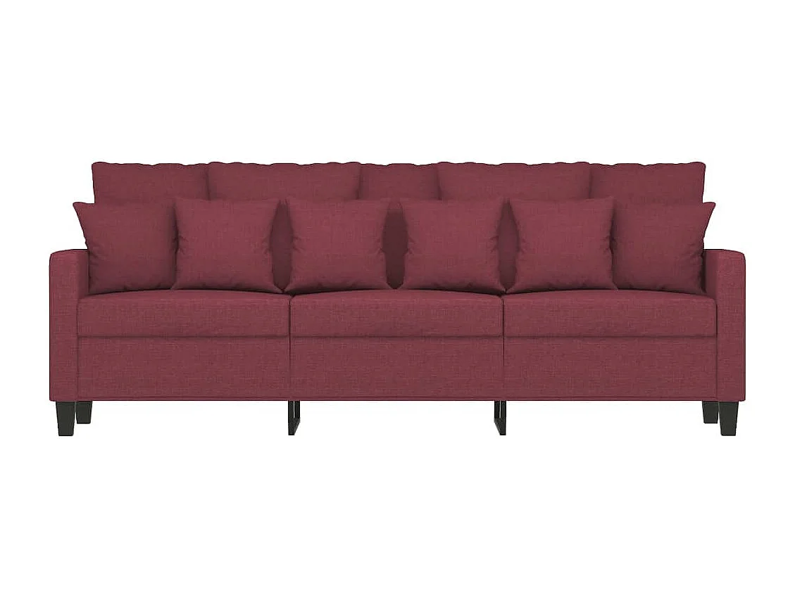 Canapé à 3 places Rouge bordeaux 180 cm Tissu