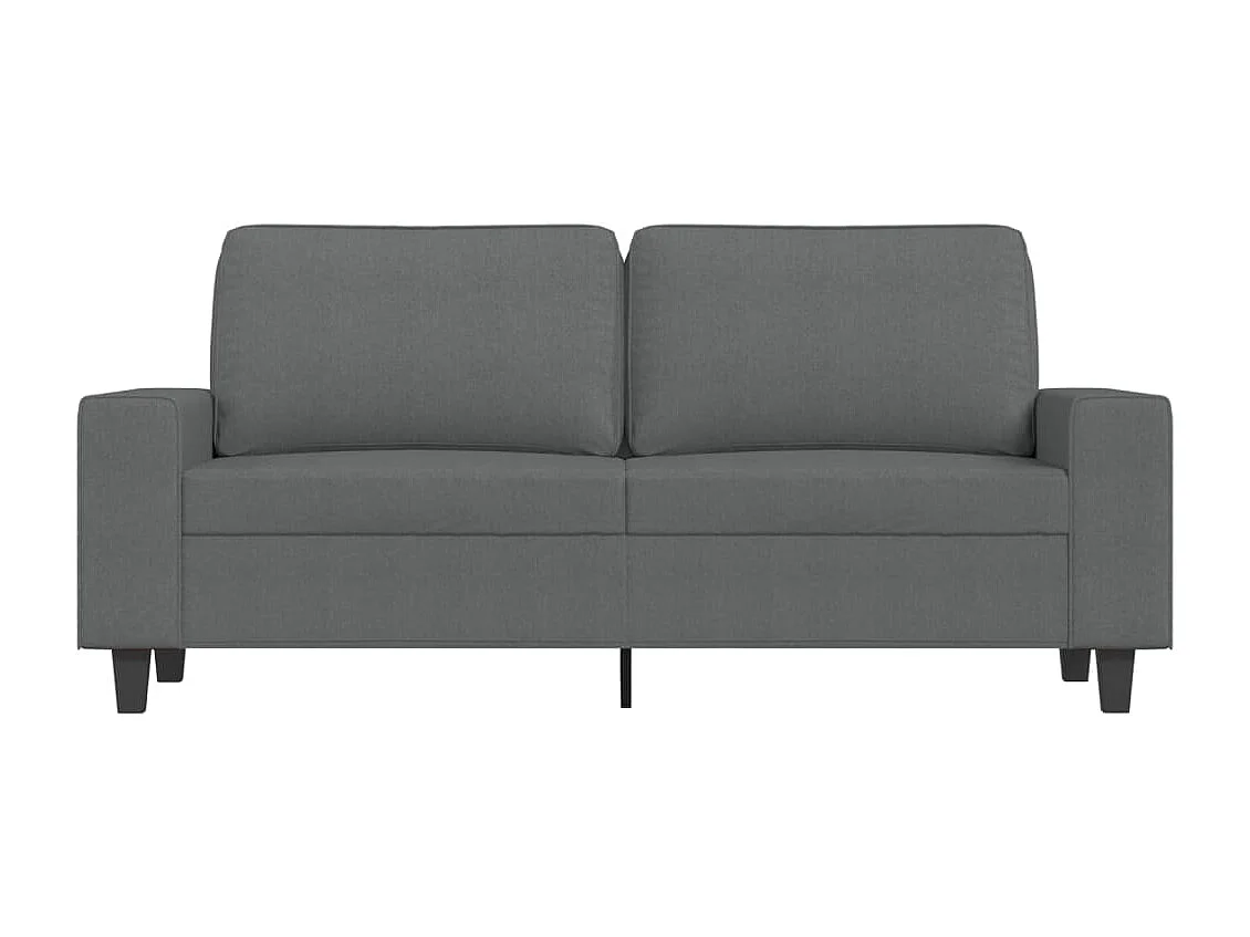 Canapé à 2 places Gris foncé 140 cm Tissu