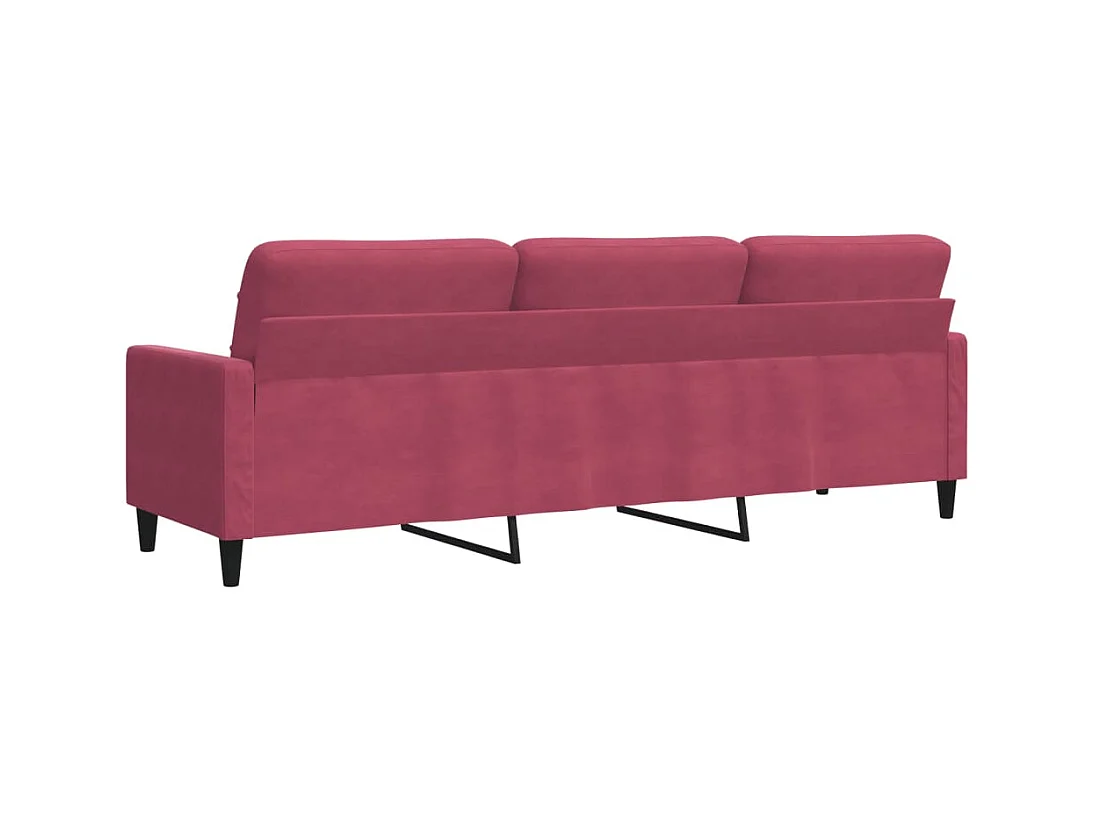 Canapé à 3 places Rouge bordeaux 210 cm Velours