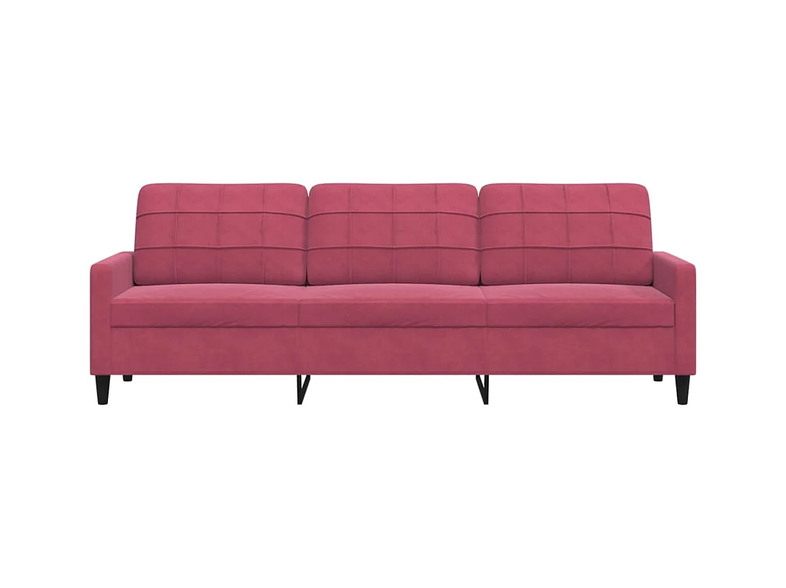 Canapé à 3 places Rouge bordeaux 210 cm Velours