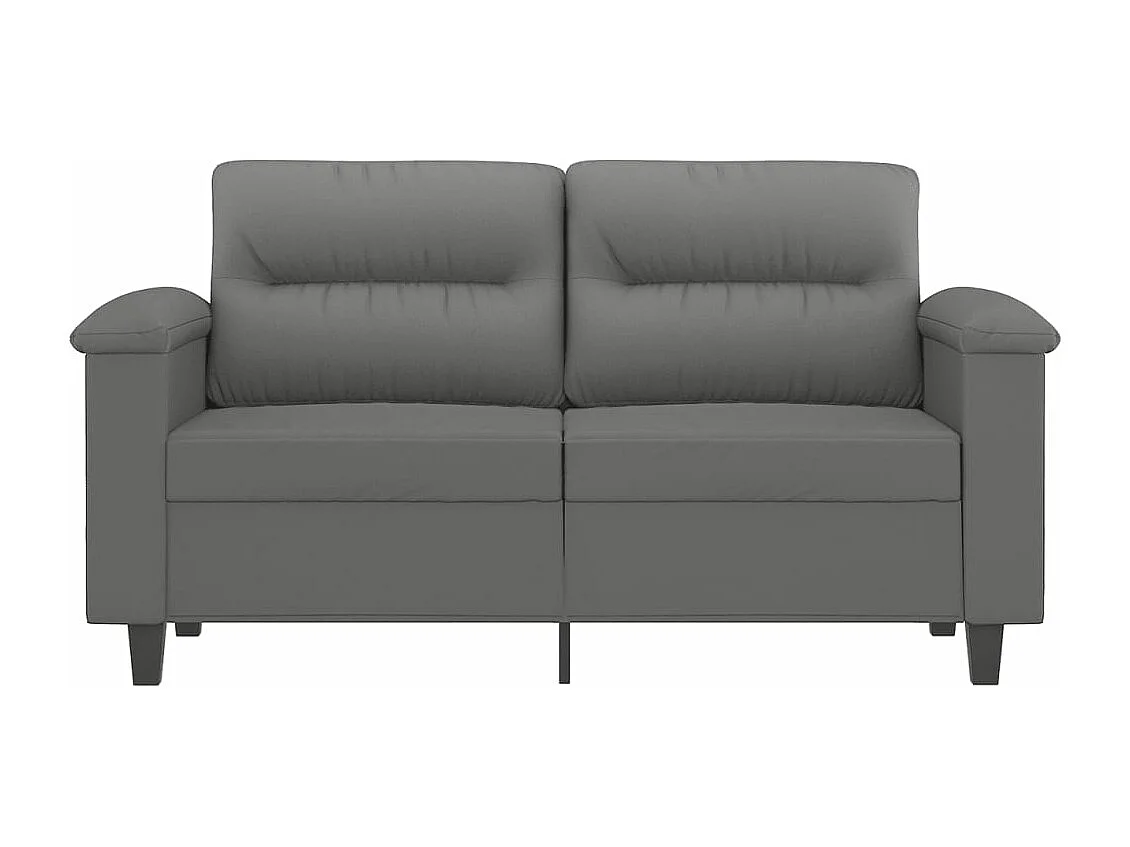 Canapé à 2 places Gris foncé 120 cm Tissu microfibre