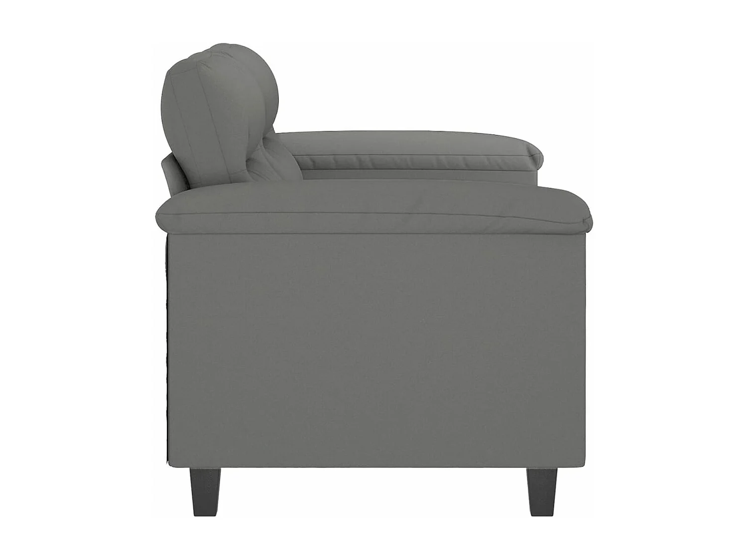 Canapé à 2 places Gris foncé 120 cm Tissu microfibre