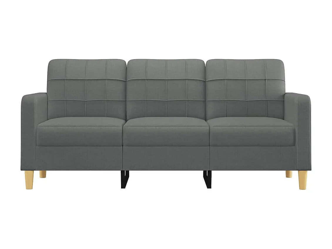 Canapé à 3 places Gris foncé 180 cm Tissu