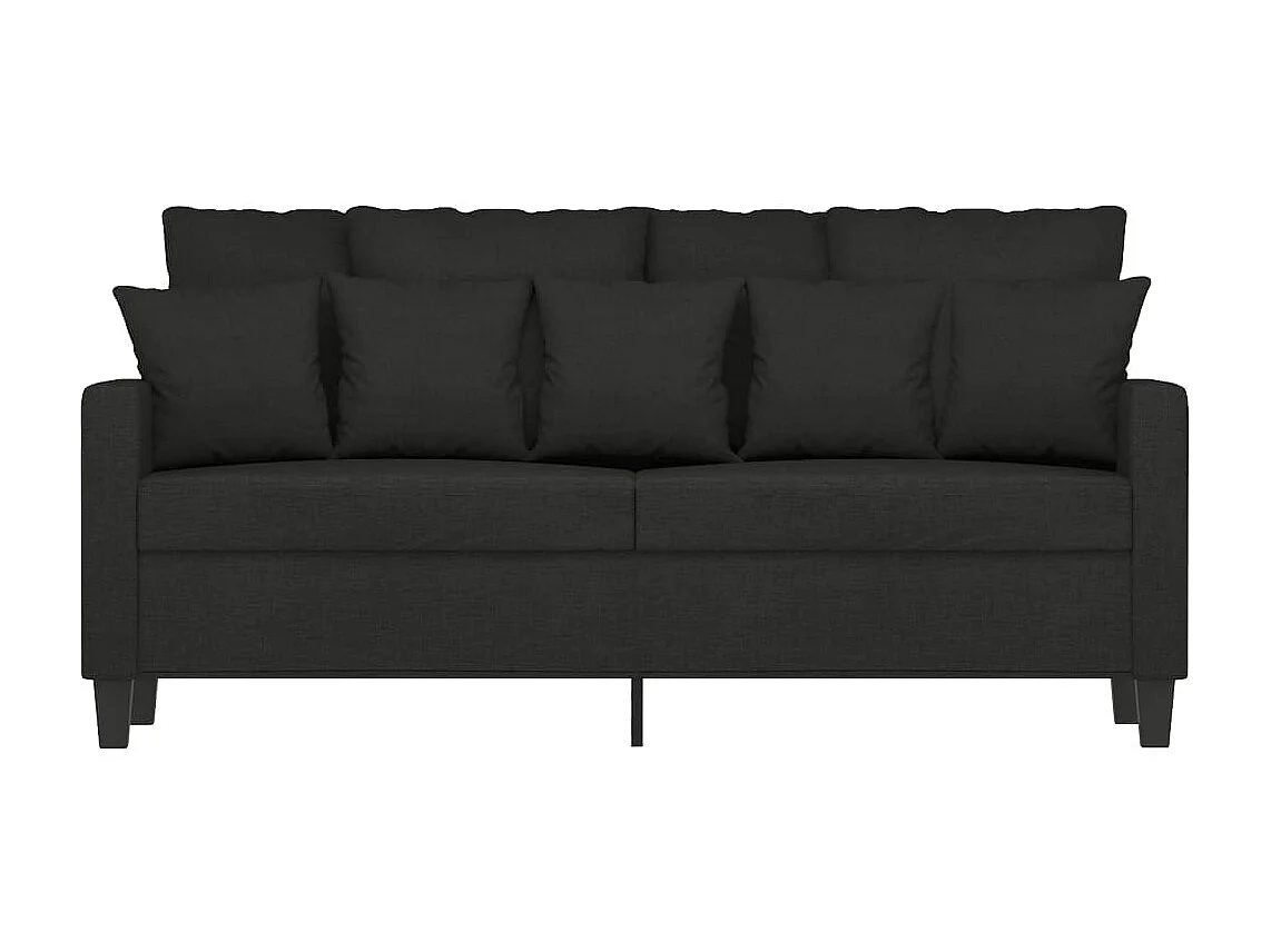 Canapé à 2 places Noir 140 cm Tissu