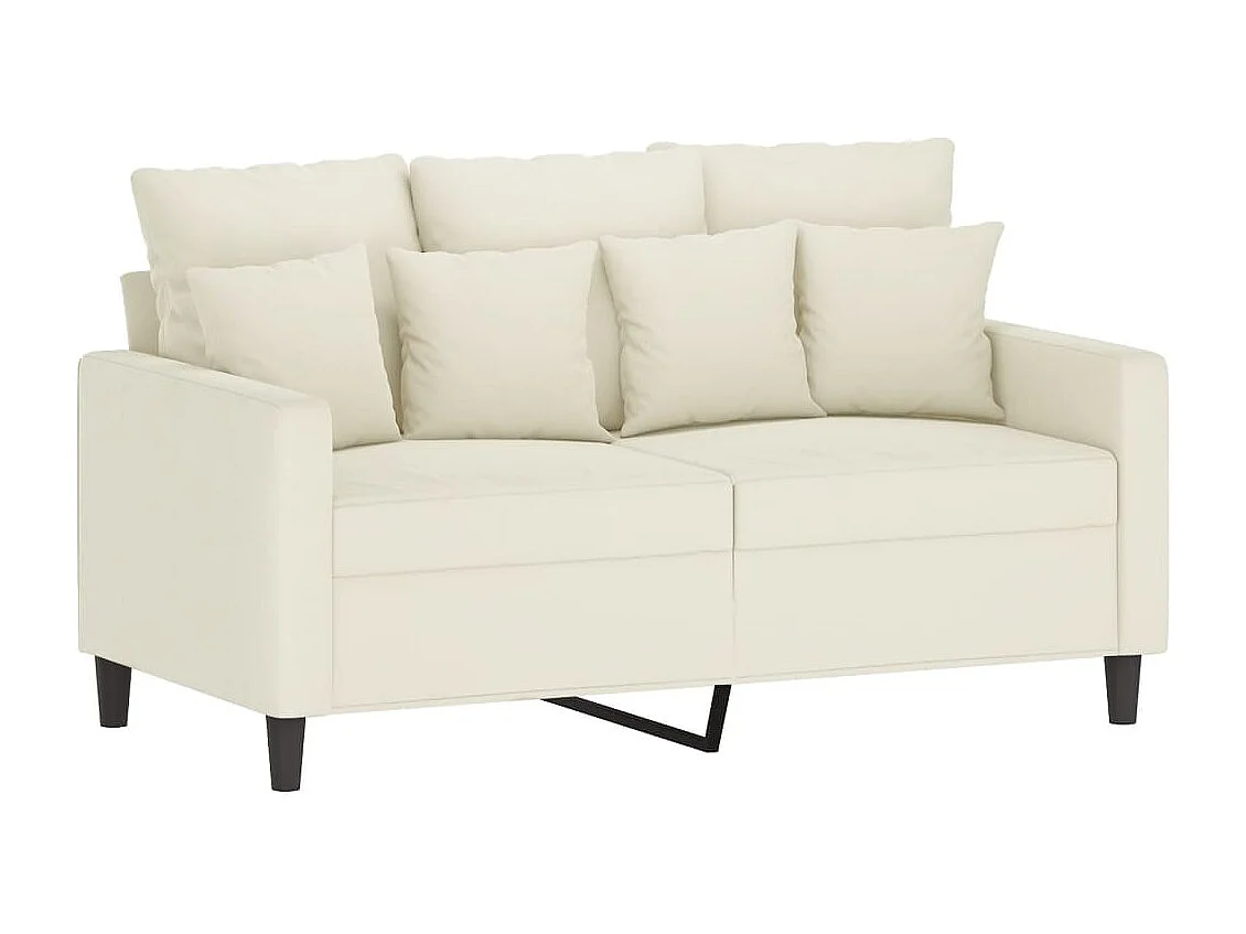 Tweezitsbank 120 cm fluweel crèmekleurig