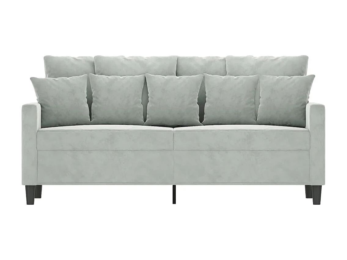 Canapé à 2 places Gris clair 140 cm Velours