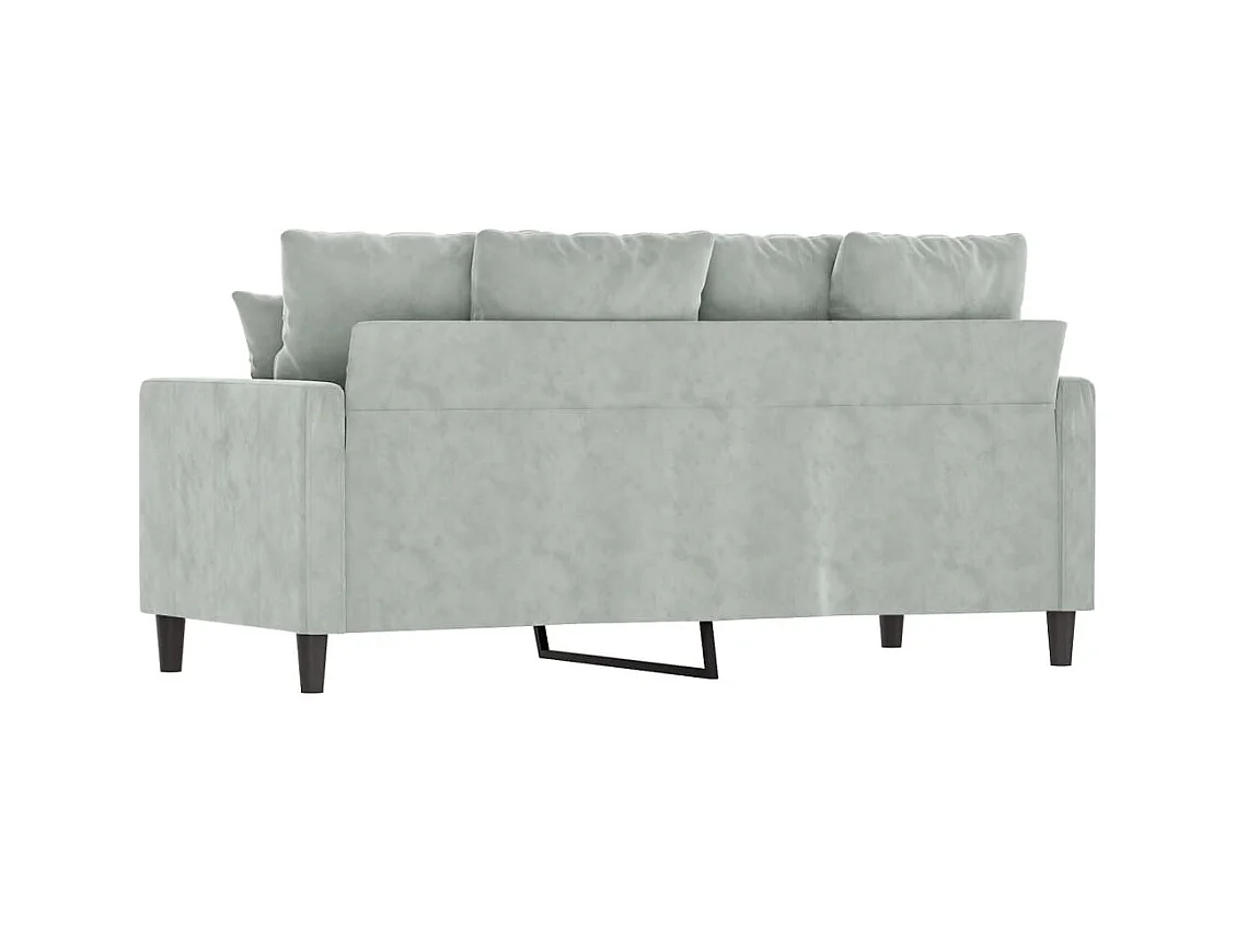 Canapé à 2 places Gris clair 140 cm Velours