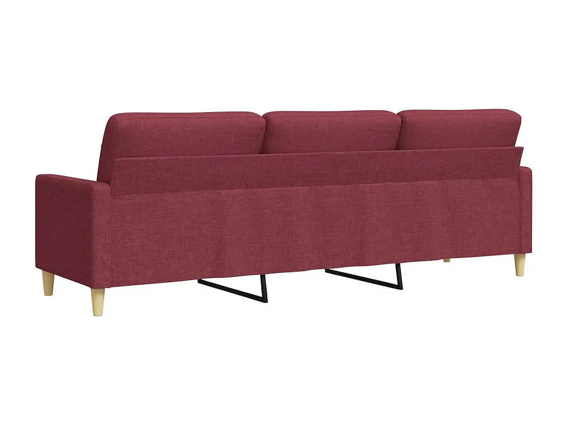 Canapé à 3 places Rouge bordeaux 210 cm Tissu