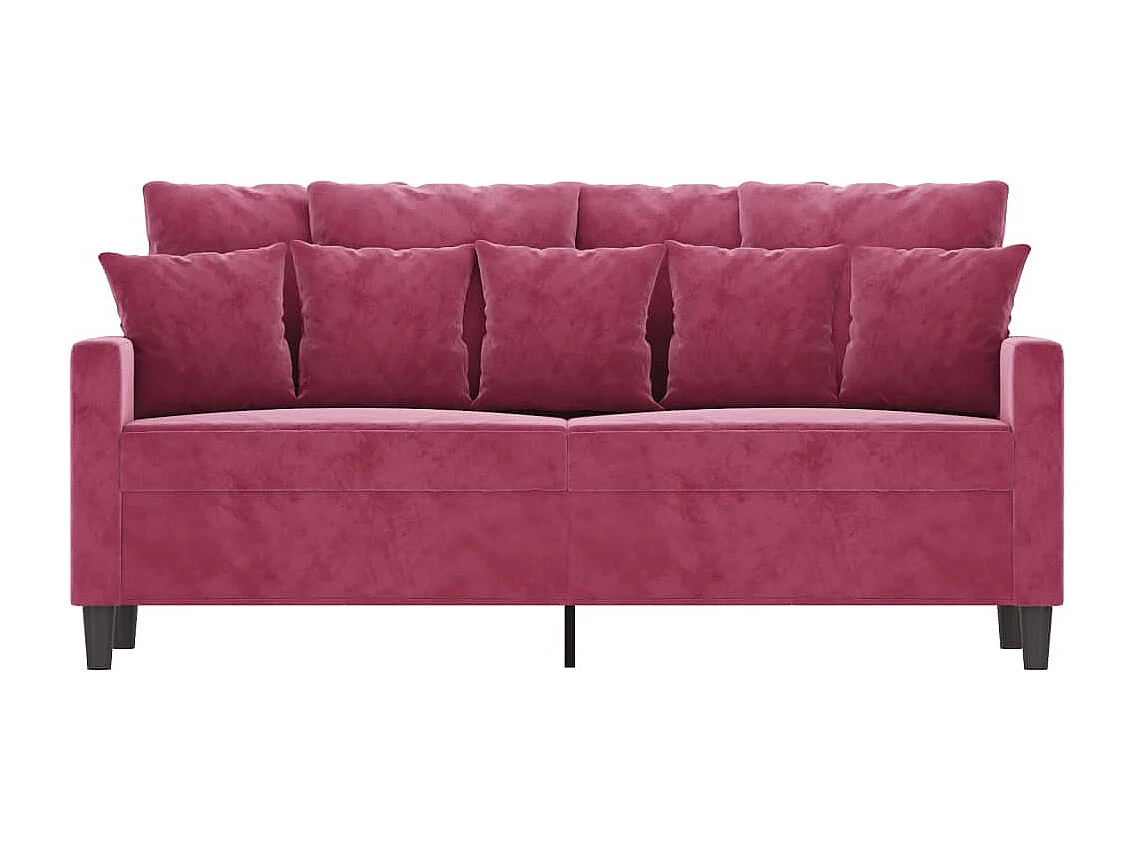 Tweezitsbank 140 cm fluweel wijnrood