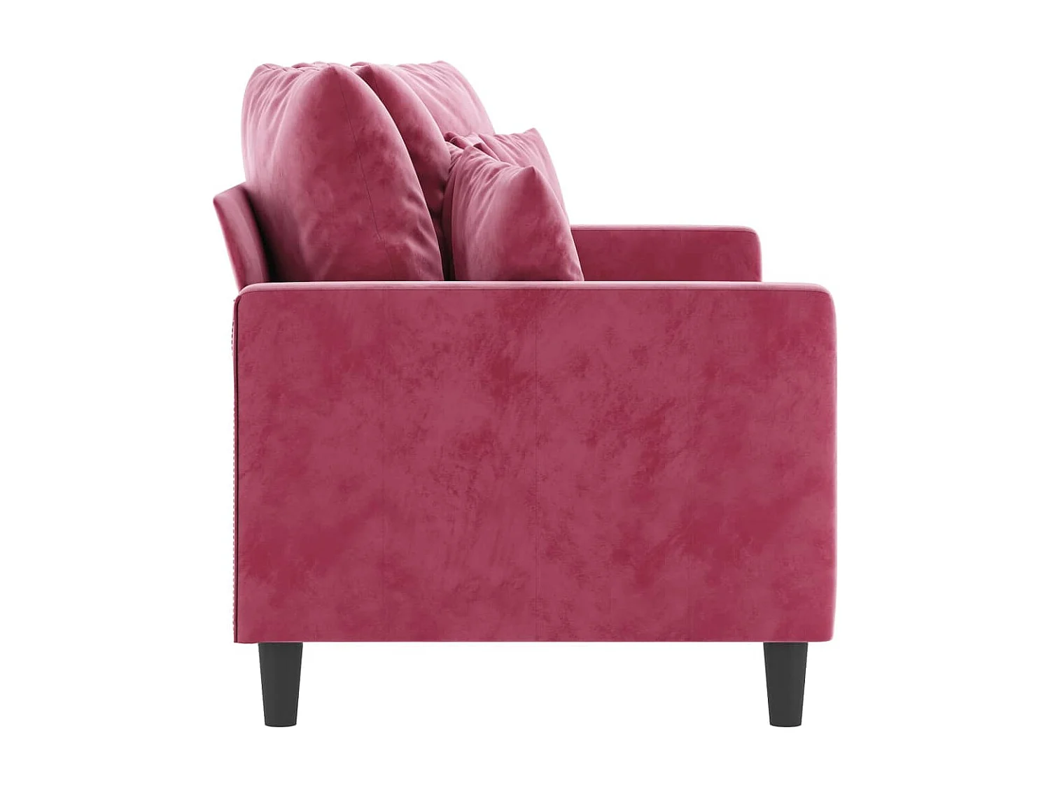 Tweezitsbank 140 cm fluweel wijnrood