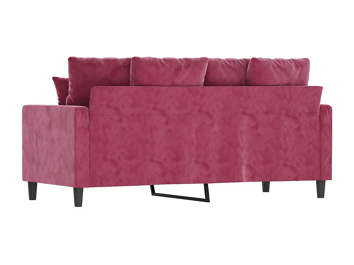 Tweezitsbank 140 cm fluweel wijnrood
