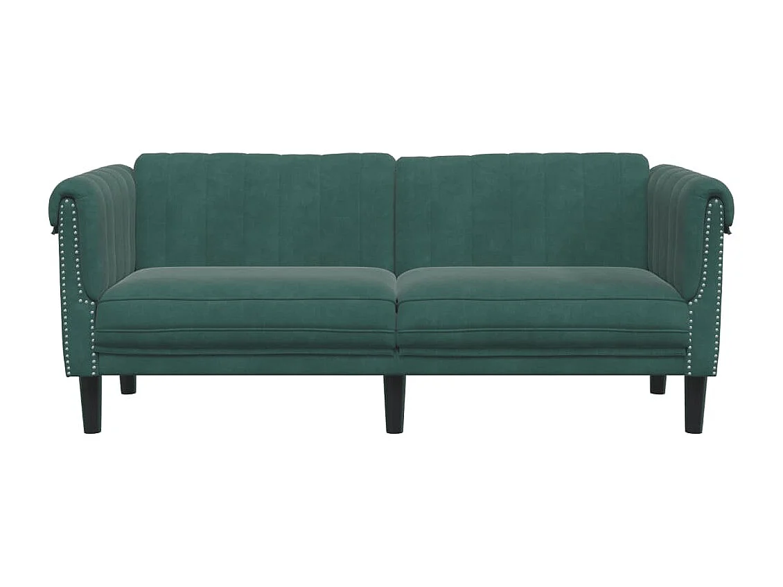 Bank 2-zits fluweel donkergroen